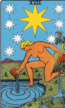 Carta de tarot La Estrella de la baraja Rider-Waite