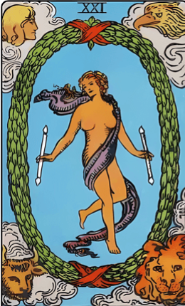 Tarotkortet Verden fra Rider-Waite-sættet