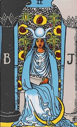 Carta de tarot La Suma Sacerdotisa de la baraja Rider-Waite