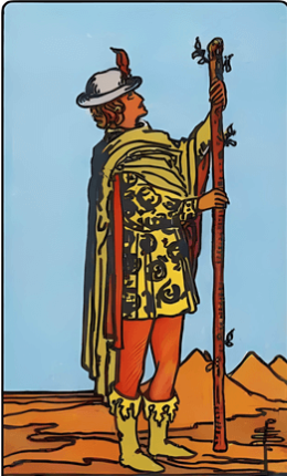 Tarotkortet Stavknægt fra Rider-Waite-sættet