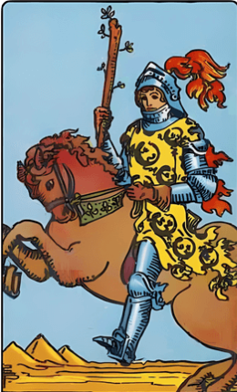 Tarotkortet Ridder af Stave fra Rider-Waite-sættet