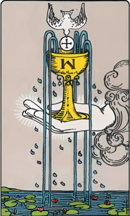 Tarotkortet Esset i bægre fra Rider-Waite-sættet
