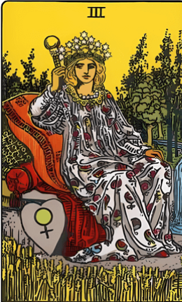 Carta de tarot La Emperatriz de la baraja Rider-Waite