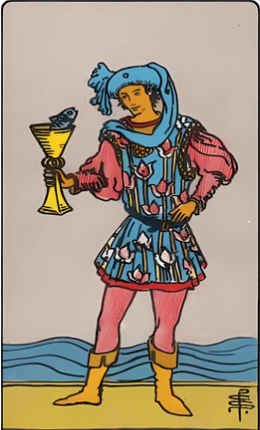 Tarotkortet Page af bægre fra Rider-Waite-sættet