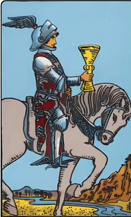 Tarotkortet Bægerknægt fra Rider-Waite-sættet