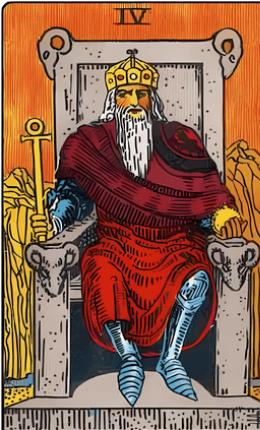 Carta de tarot El Emperador de la baraja Rider-Waite