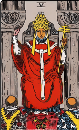 Tarotkarte Der Hierophant aus dem Rider-Waite-Deck