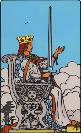 Tarotkortet Sværdenes dronning fra Rider-Waite-sættet