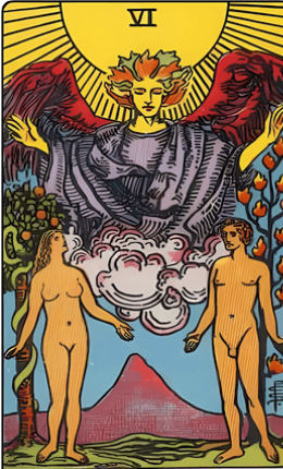 Tarotkarte Die Liebenden aus dem Rider-Waite-Deck