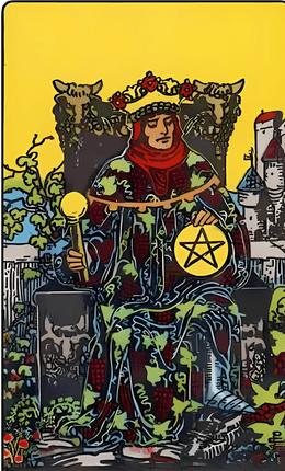 Tarotkortet Møntkonge fra Rider-Waite-sættet