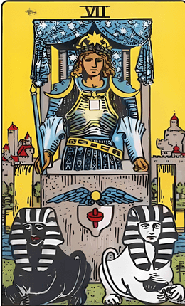 Carta de tarot El Carro de la baraja Rider-Waite